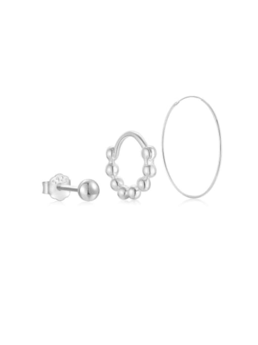 YUANFAN 925 Sterling Silver Geometric Minimalist Hoop Earring 0