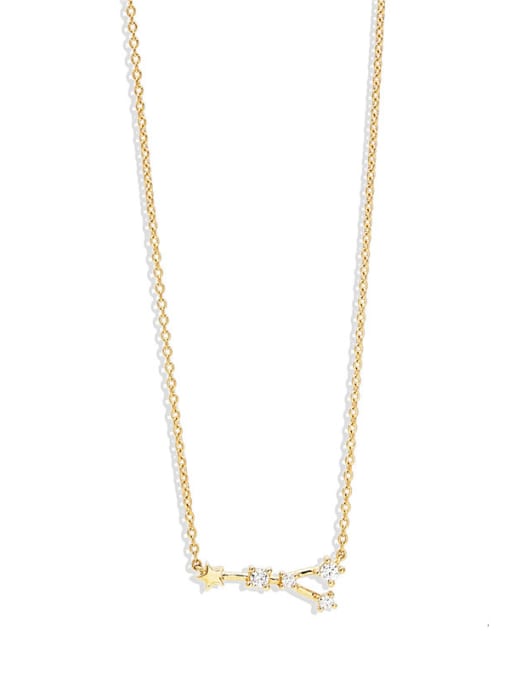 Golden Cancer 925 Sterling Silver Cubic Zirconia Constellation Dainty Necklace