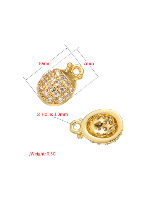 KOKO Copper Gold Rose Gold Pineapple Micro Set Zircon Necklace Pendant 1