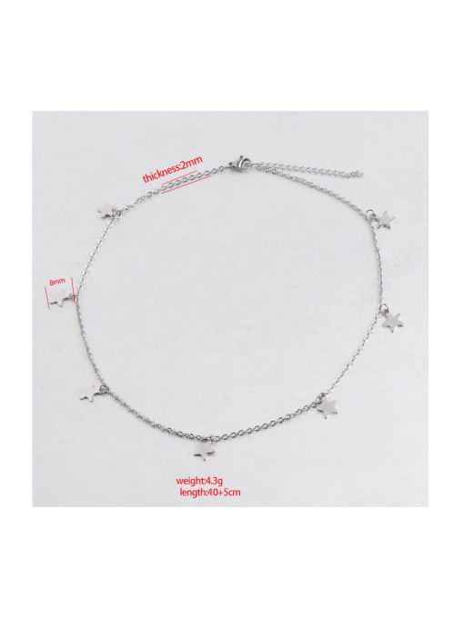 MEN PO Stainless steel Star clavicle chain 2