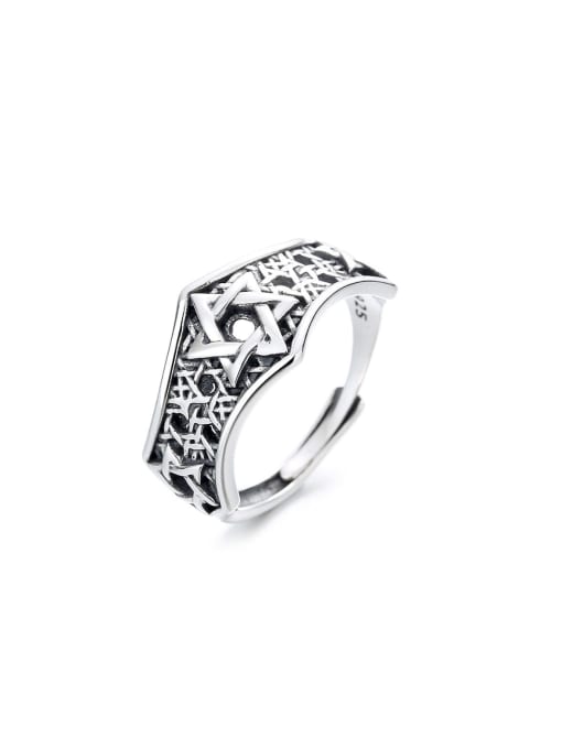 TAIS 925 Sterling Silver Star Vintage Band Ring