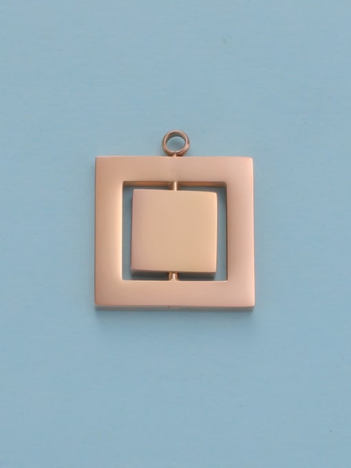 Hollow square rose gold Stainless Steel Hollow Turnable Square Round Heart Jewelry Accessories