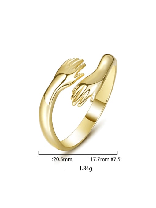 K1112 Gold 925 Sterling Silver Geometric Minimalist Band Ring