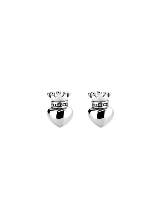 TAIS 925 Sterling Silver Crown Vintage Stud Earring 0