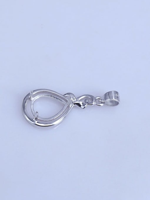 Supply 925 Sterling Silver Rhodium Plated Water Drop Pendant Setting Stone size: 9*11mm 1