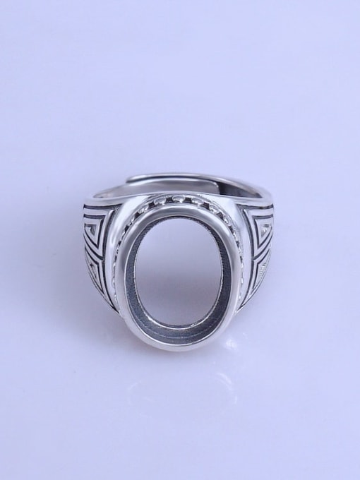 Supply 925 Sterling Silver Round Ring Setting Stone size: 11*15mm 0