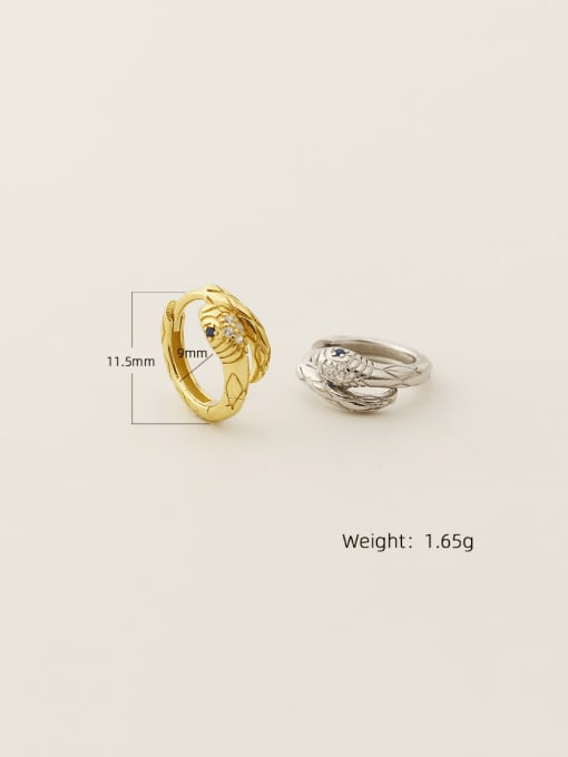 ACEE 925 Sterling Silver Cubic Zirconia Snake Trend Huggie Earring 1