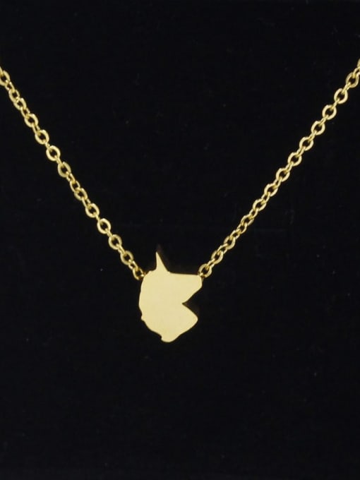 unicorn Stainless steel golden peach heart five-pointed star crown fishtail unicorn clavicle necklace