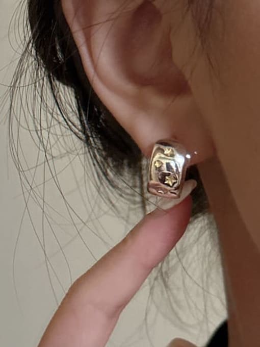 ARTTI 925 Sterling Silver Pentagram Trend Huggie Earring 1