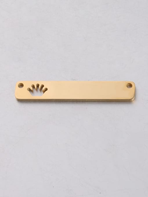 golden Stainless Steel Lettering Strip Hollow Crown Double Hole Pendant/Minimalist Connectors