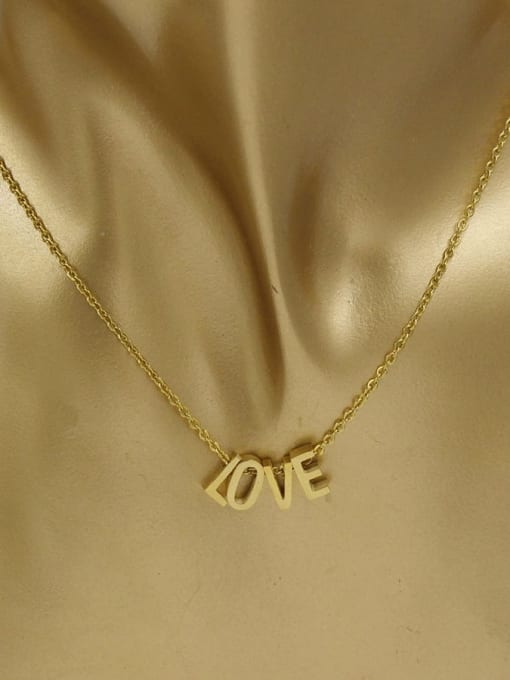 golden Stainless steel Letter Minimalist Necklace