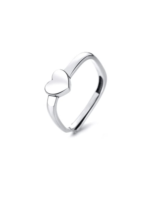 TAIS 925 Sterling Silver Square Heart Vintage Band Ring 0