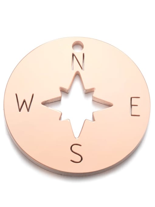 Rose Gold Stainless steel Round Charm Diameter : 22 mm