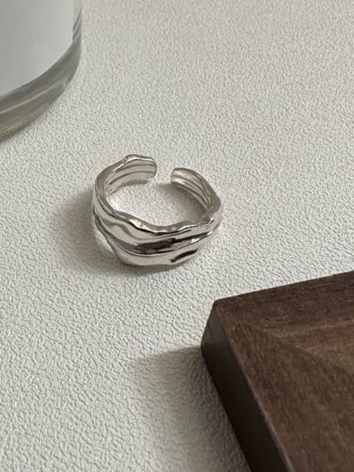 ARTTI 925 Sterling Silver Irregular Minimalist Band Ring 0