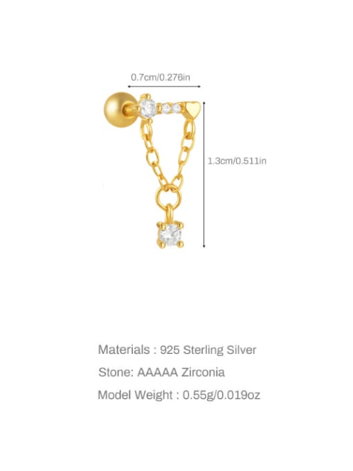 Single Gold 12 925 Sterling Silver Cubic Zirconia Bowknot Dainty Single Earring