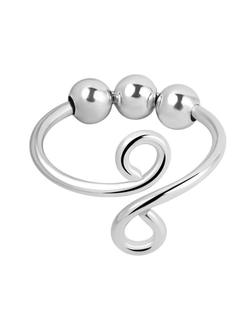 PNJ-Silver 925 Sterling Silver Rotating  Round Minimalist Bead Ring 0