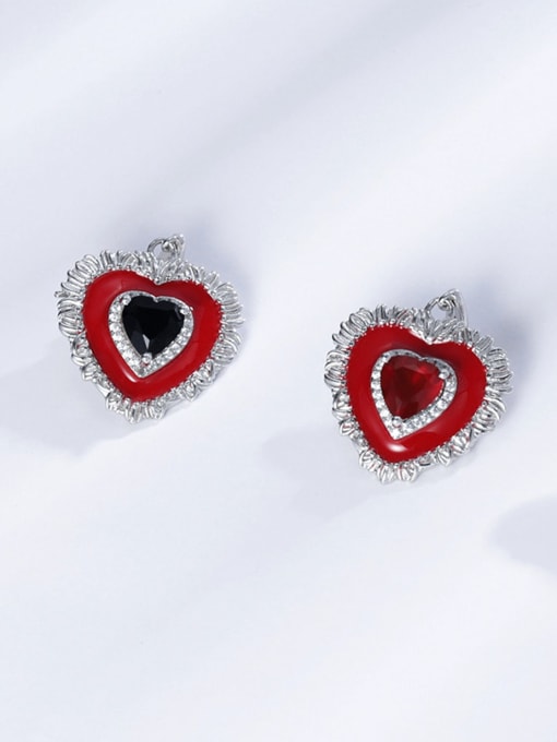 ZXI-SILVER JEWELRY 925 Sterling Silver Carnelian Heart Luxury Necklace 1