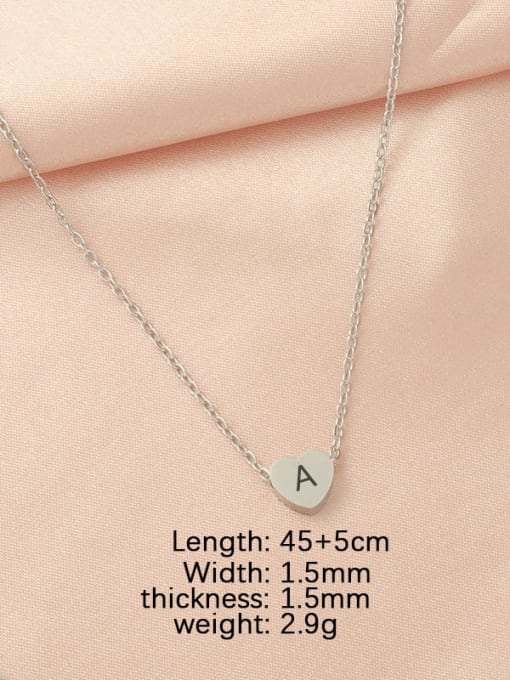 Steel color Stainless steel Heart Minimalist Necklace