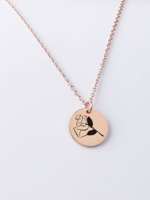 Rose gold yp001 106 20mm Stainless steel Round Minimalist Necklace