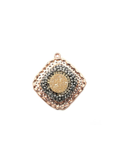Rose gold powder diamond Copper Micro Set Rose Gold Pink Diamond Zircon Pendant
