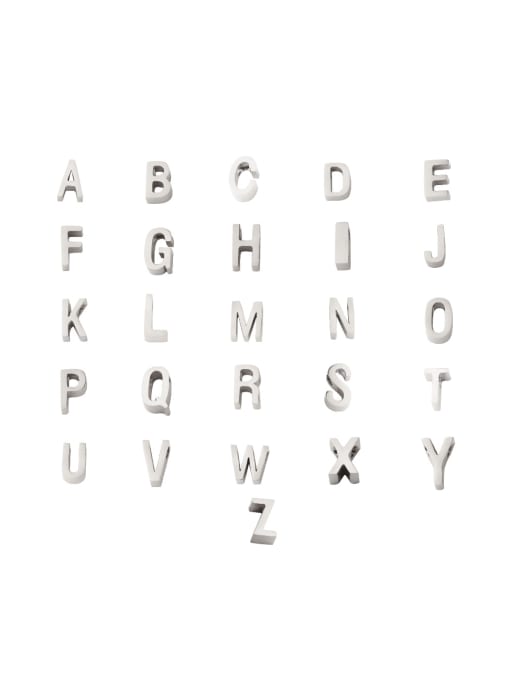 MEN PO Stainless steel mirror polished steel color letters A-Z 26 English letters small beads 0