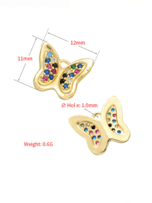 KOKO Brass Cubic Zirconia Micro Inlay Butterfly Pendant 2