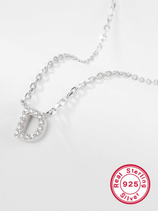 D Letter 925 Sterling Silver Letter Initials Necklace