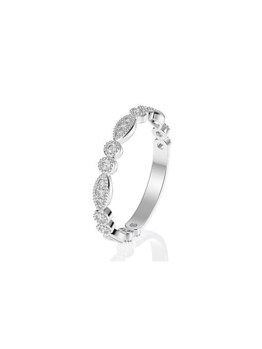 A&T Jewelry 925 Sterling Silver High Carbon Diamond Geometric Dainty Stackable Ring 1