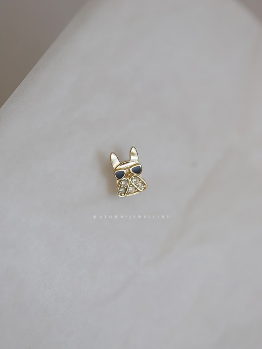 ZEMI 925 Sterling Silver Cubic Zirconia Dog Cute Stud Earring 2