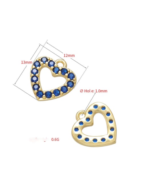 KOKO Brass Fancy Colored Diamond Heart Pendant 1