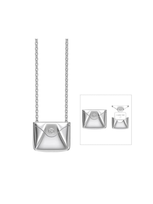 Platinum DY190824 S W WH 925 Sterling Silver Geometric Minimalist Necklace