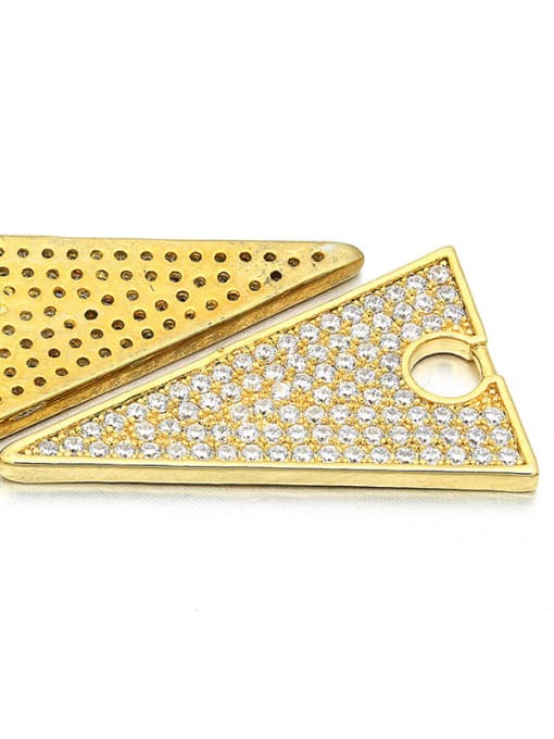 golden Brass Microset Triangle Irregular Pendant