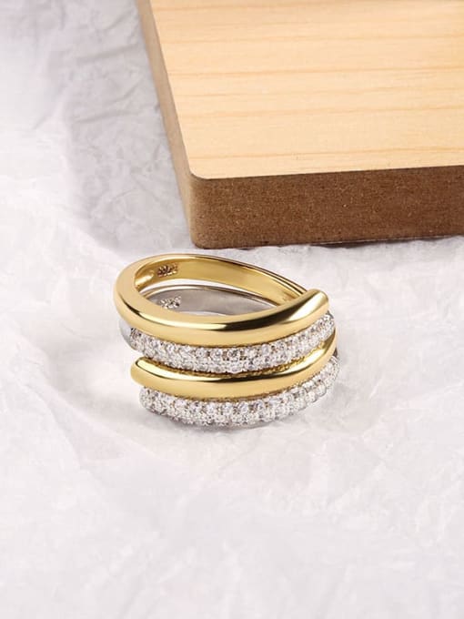 Two-piece set 925 Sterling Silver Cubic Zirconia Geometric Vintage Stackable Ring