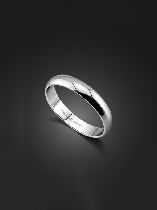 YUANFAN 925 Sterling Silver Geometric Minimalist Band Ring 0