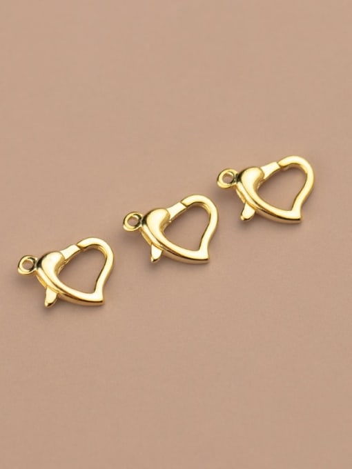 Gold 925 Sterling Silver Heart Spring  Buckle Ring Clasp