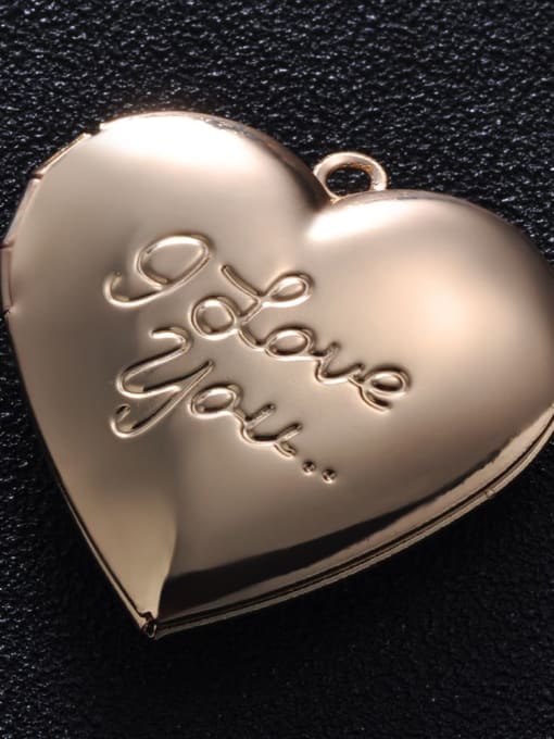 KC gold (champagne gold) Copper Message Heart Charm Height : 28.7mm , Width: 28.7 mm