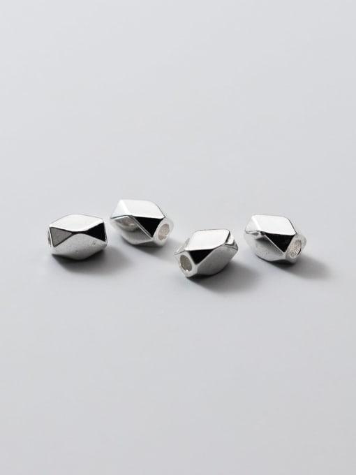 FAN S925 Silver Plating Seiko Cut Corner Geometric 3mm Spacer Beads