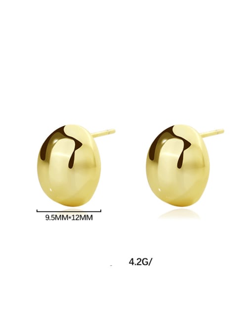 F4355 Gold 925 Sterling Silver Geometric Minimalist Stud Earring