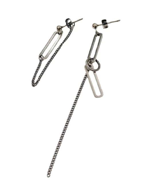 ARTTI 925 Sterling Silver Tassel Vintage Asymmetric Chain Drop Earring 3