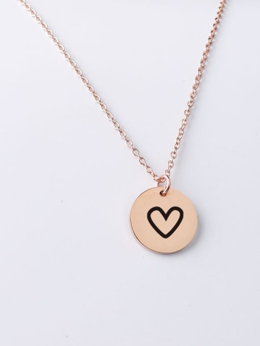 Rose Gold 113 Stainless steel Round Minimalist Necklace