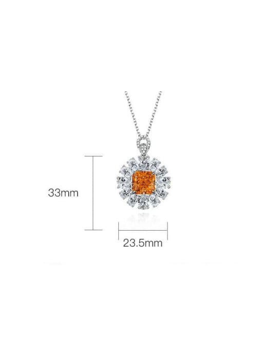 A&T Jewelry 925 Sterling Silver High Carbon Diamond Flower Luxury Necklace 2