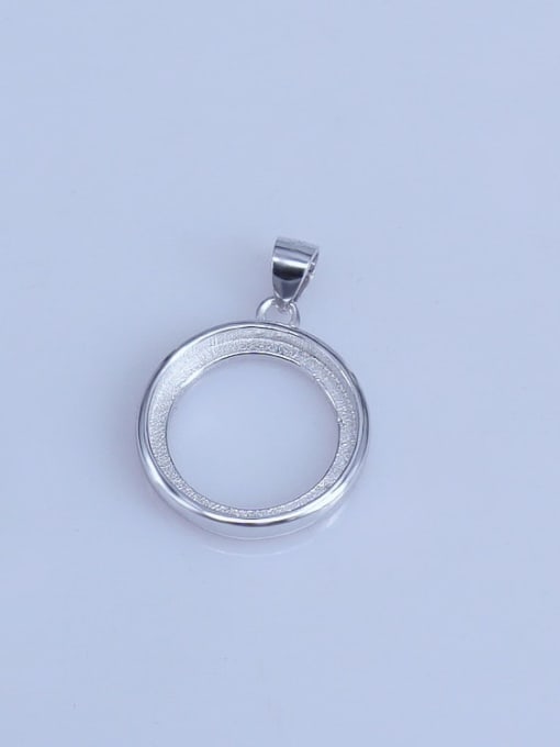 Supply 925 Sterling Silver Rhodium Plated Round Pendant Setting Stone size: 14*14mm 0