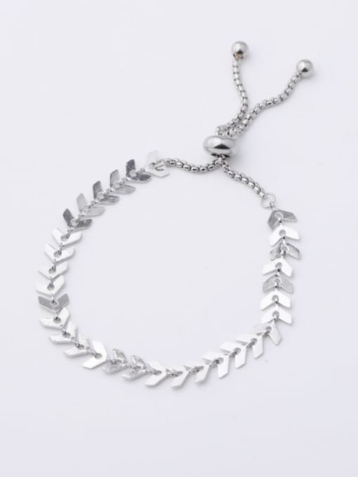 18 +6 Stainless steel Fish bone chain Trend Link Bracelet