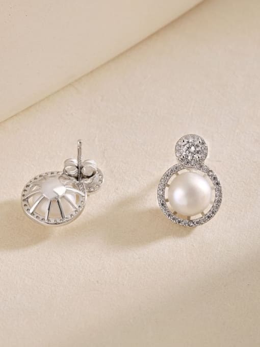 STL-Silver Jewelry 925 Sterling Silver Cubic Zirconia Geometric Dainty Stud Earring 2