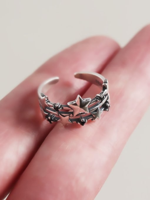 ACEE 925 Sterling Silver Star Vintage Band Ring 1
