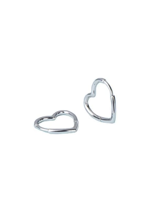 ARTTI 925 Sterling Silver Heart Minimalist Huggie Earring 2