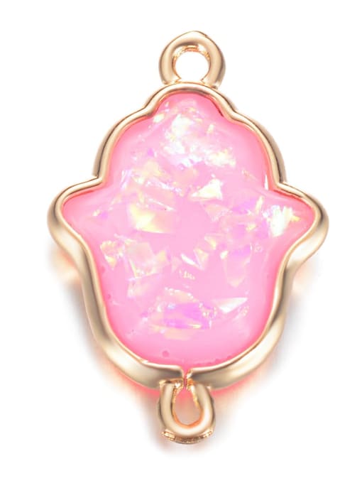 Color pink Copper  Resin Simple color palm  Accessories
