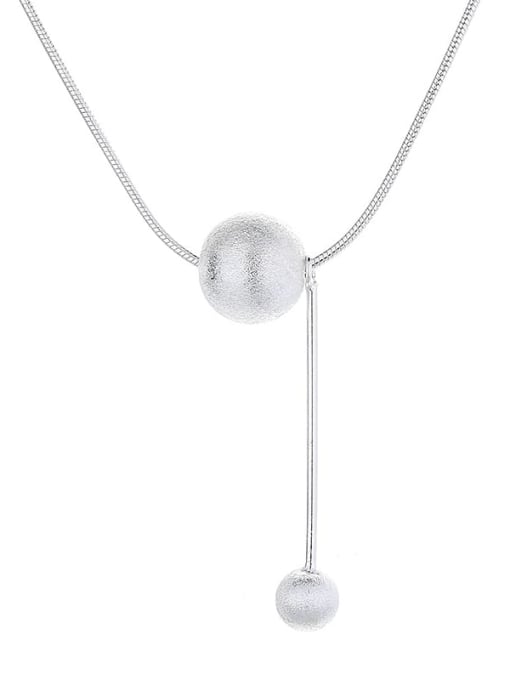 502FL approximately 8g 925 Sterling Silver Ball Trend Tassel Necklace