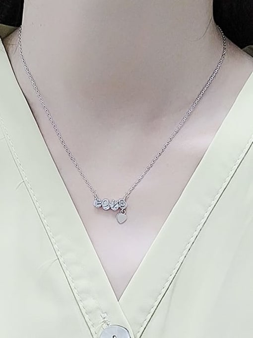 PNJ-Silver 925 Sterling Silver Cubic Zirconia Heart Minimalist Necklace 1