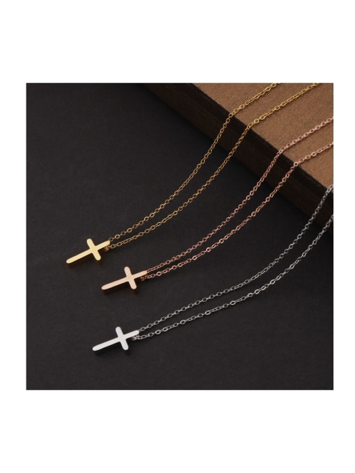 MEN PO Stainless steel Cross Minimalist Necklace 2